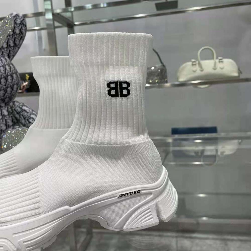 Balenciaga Women Speed 3.0 Sneaker in White Recycled Knit - image 9