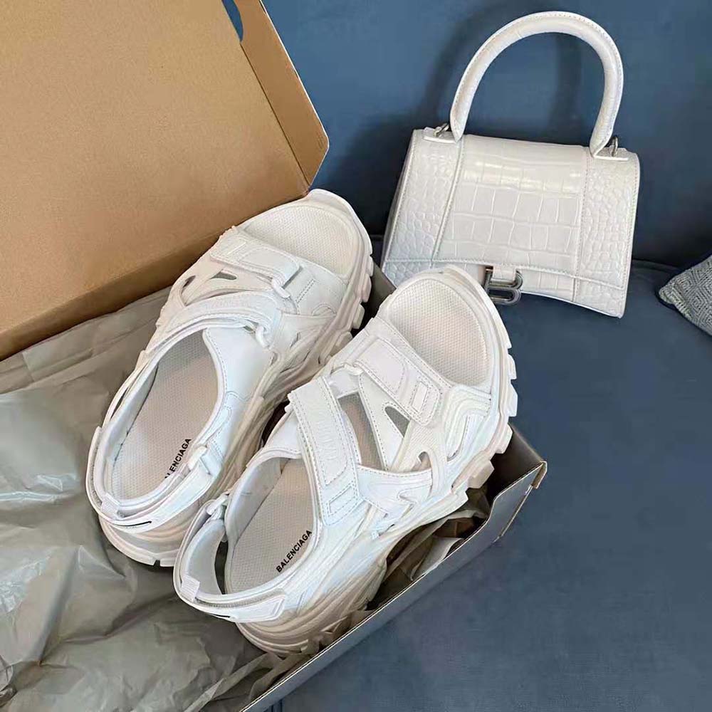 Balenciaga Women Track Sandal in White Neoprene and Rubber - image 4