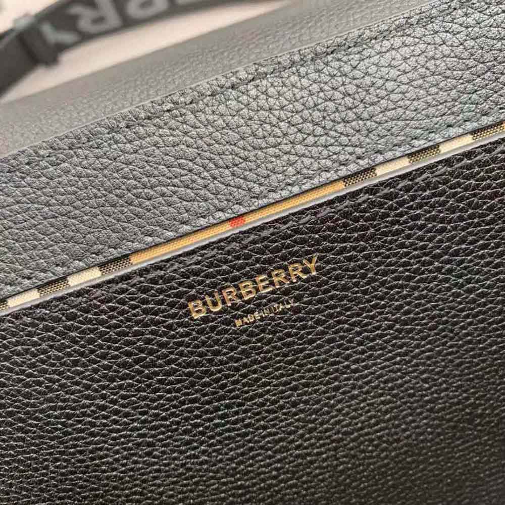 Burberry Women Leather and Vintage Check Note Crossbody Bag-Black - image 8