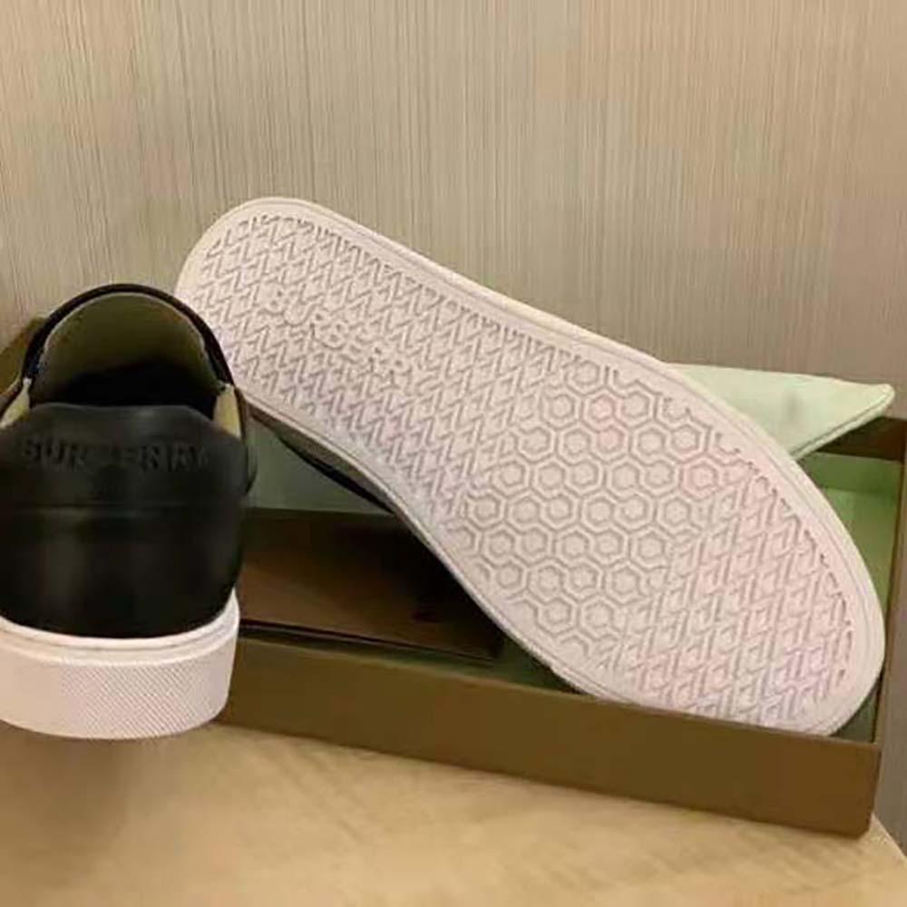 Burberry Women Leather and Vintage Check Slip-on Sneakers-Black - image 6