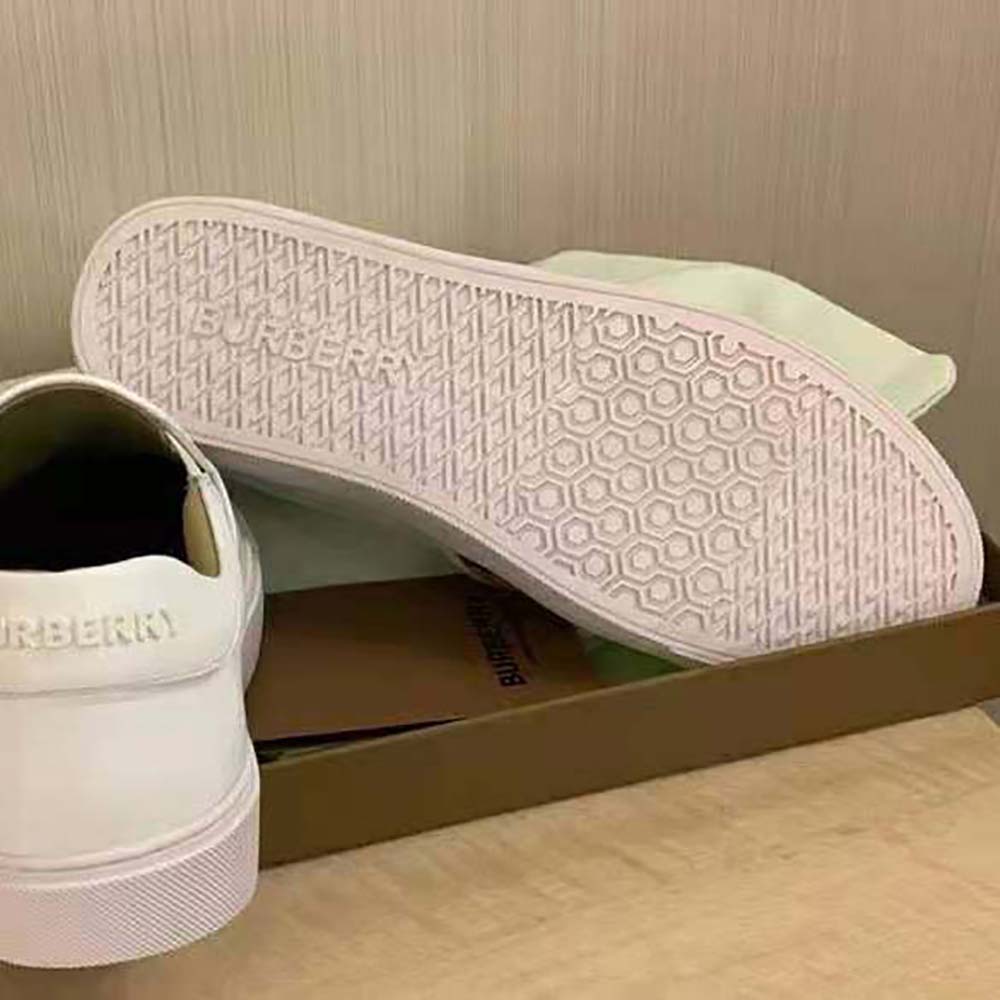 Burberry Women Leather and Vintage Check Slip-on Sneakers-White - image 7