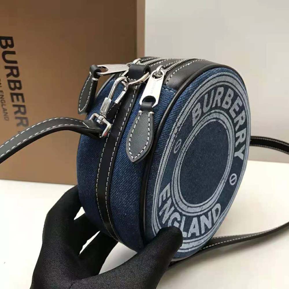 Burberry Women Logo Graphic Denim and Leather Louise Bag - image 4