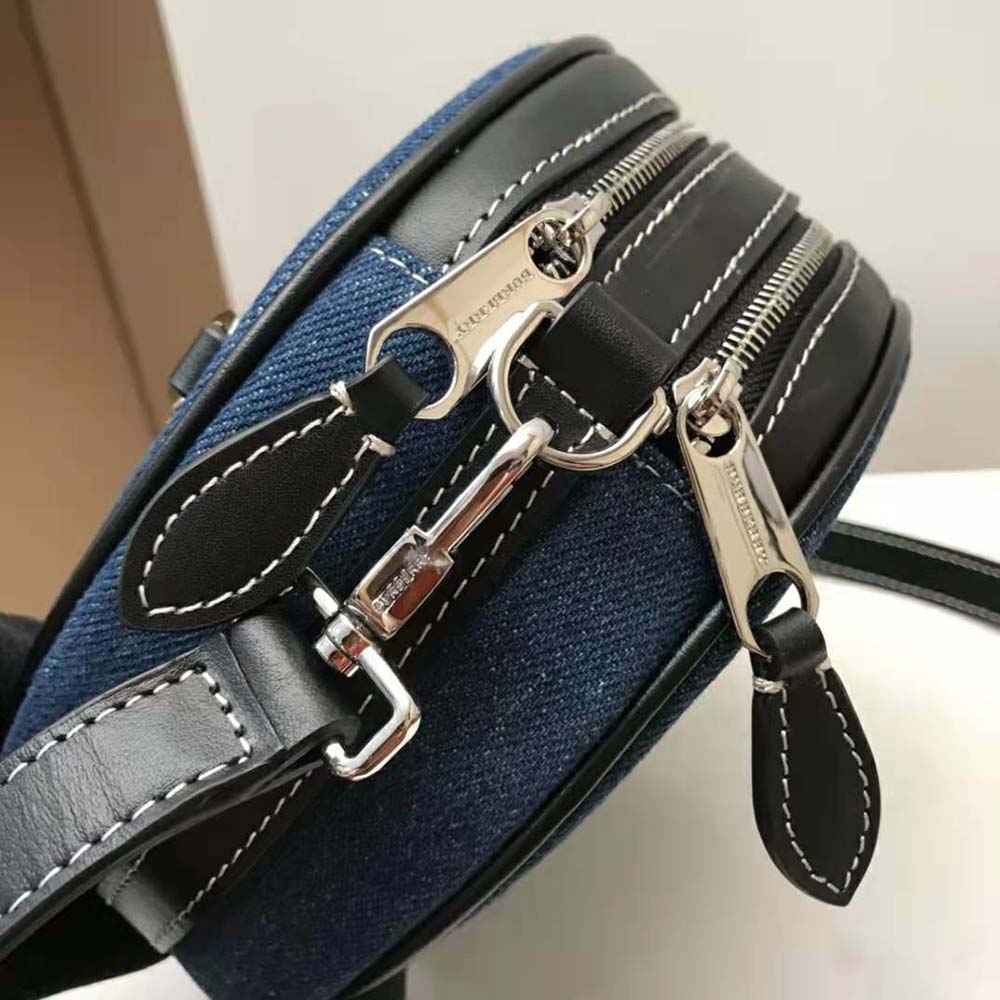 Burberry Women Logo Graphic Denim and Leather Louise Bag - image 8