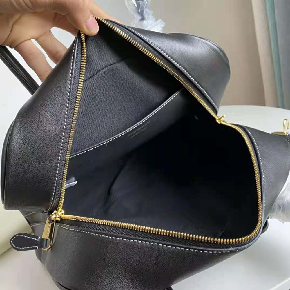 Burberry Women Medium Horseferry Print Cotton Canvas Half Cube Bag-Black - image 7