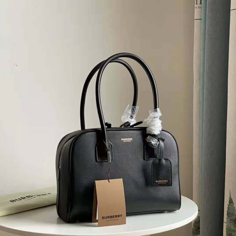 Burberry Women Medium Leather Half Cube Bag-Black - image 4