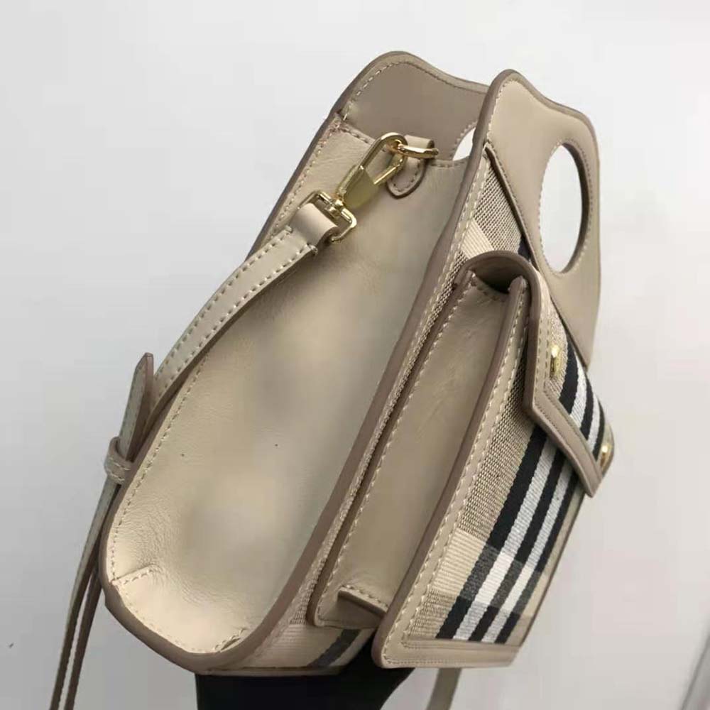 Burberry Women Mini Check Canvas and Leather Pocket Bag - image 5
