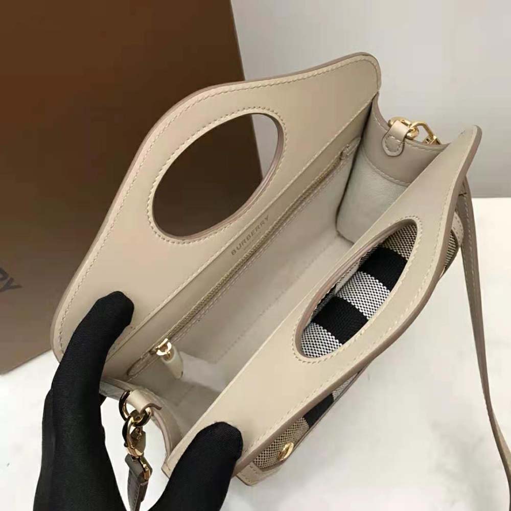 Burberry Women Mini Check Canvas and Leather Pocket Bag - image 7