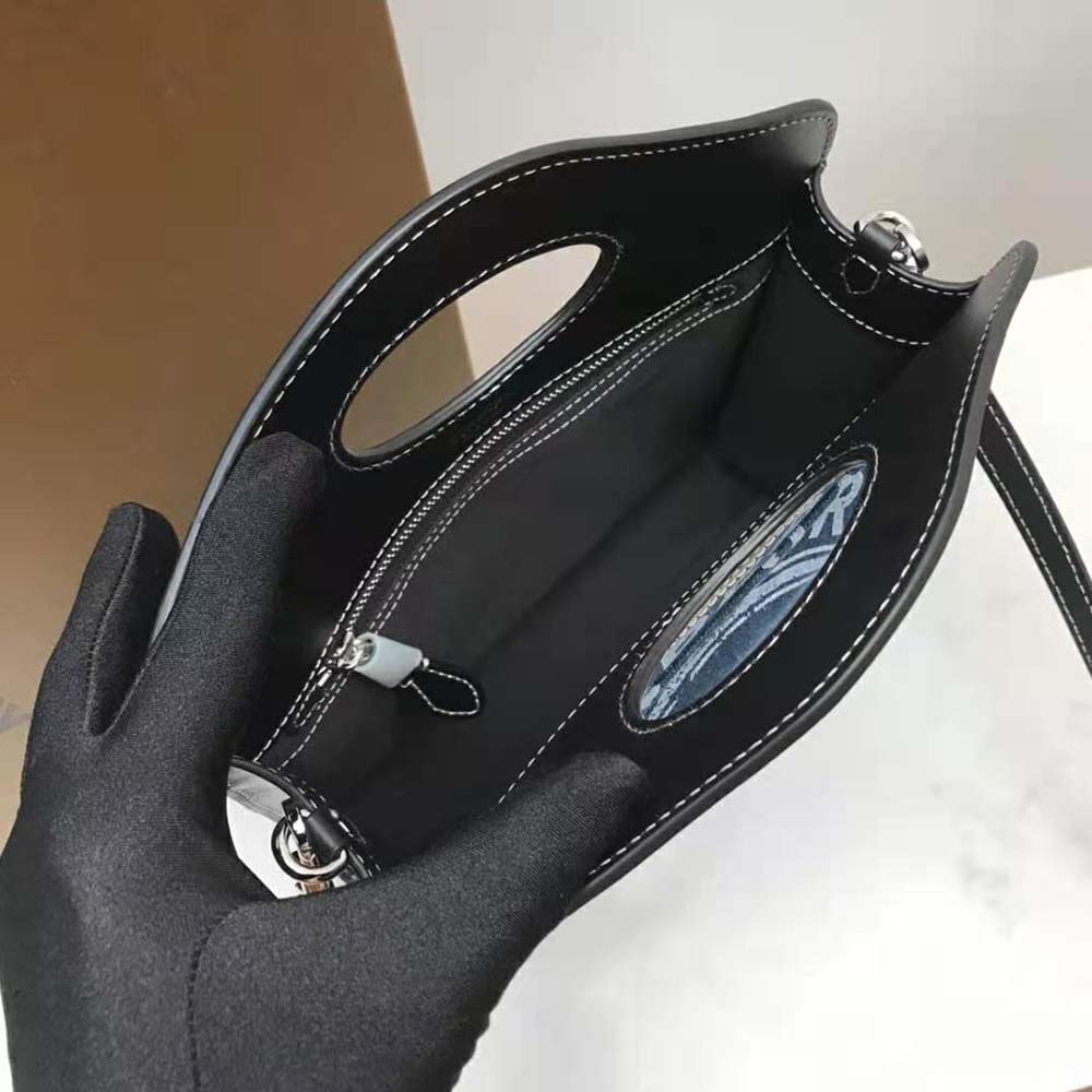 Burberry Women Mini Logo Graphic Denim and Leather Pocket Bag - image 7