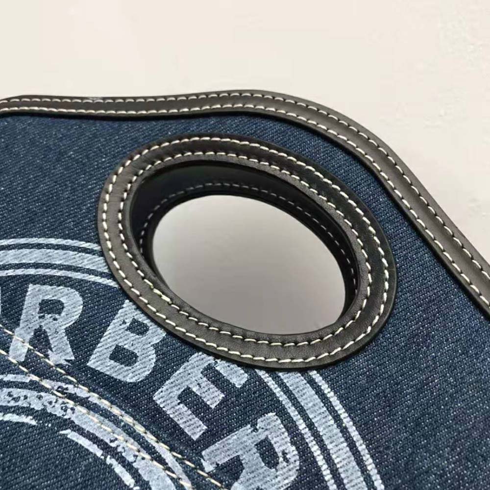 Burberry Women Mini Logo Graphic Denim and Leather Pocket Bag - image 9