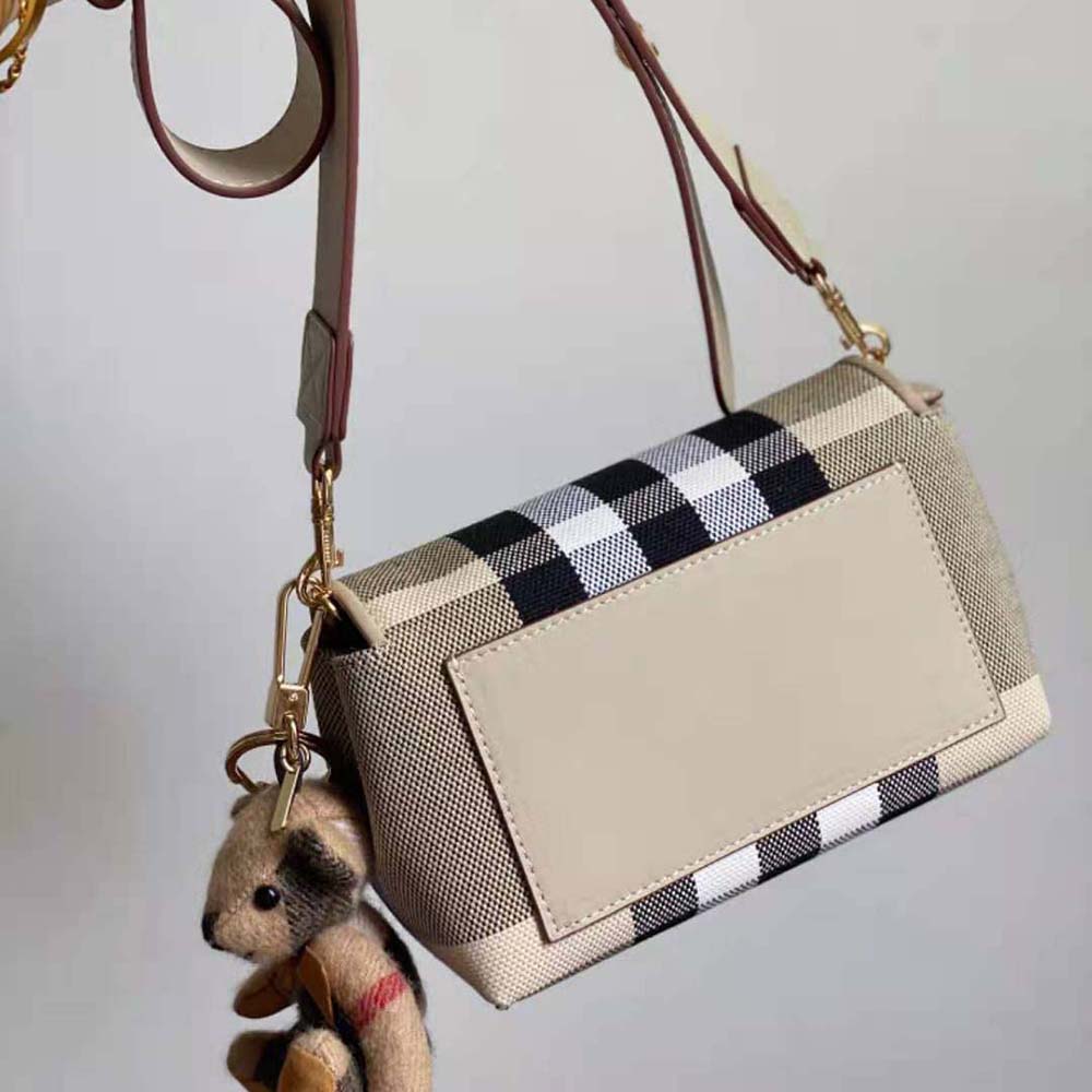 Burberry Women Small Check Canvas Crossbody Bag - image 7