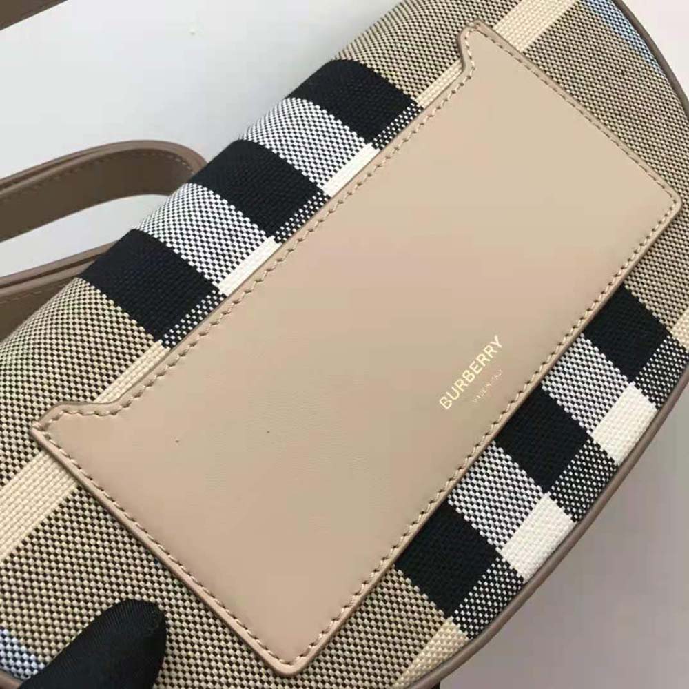 Burberry Women Small Check Canvas and Leather Olympia Bag - image 8