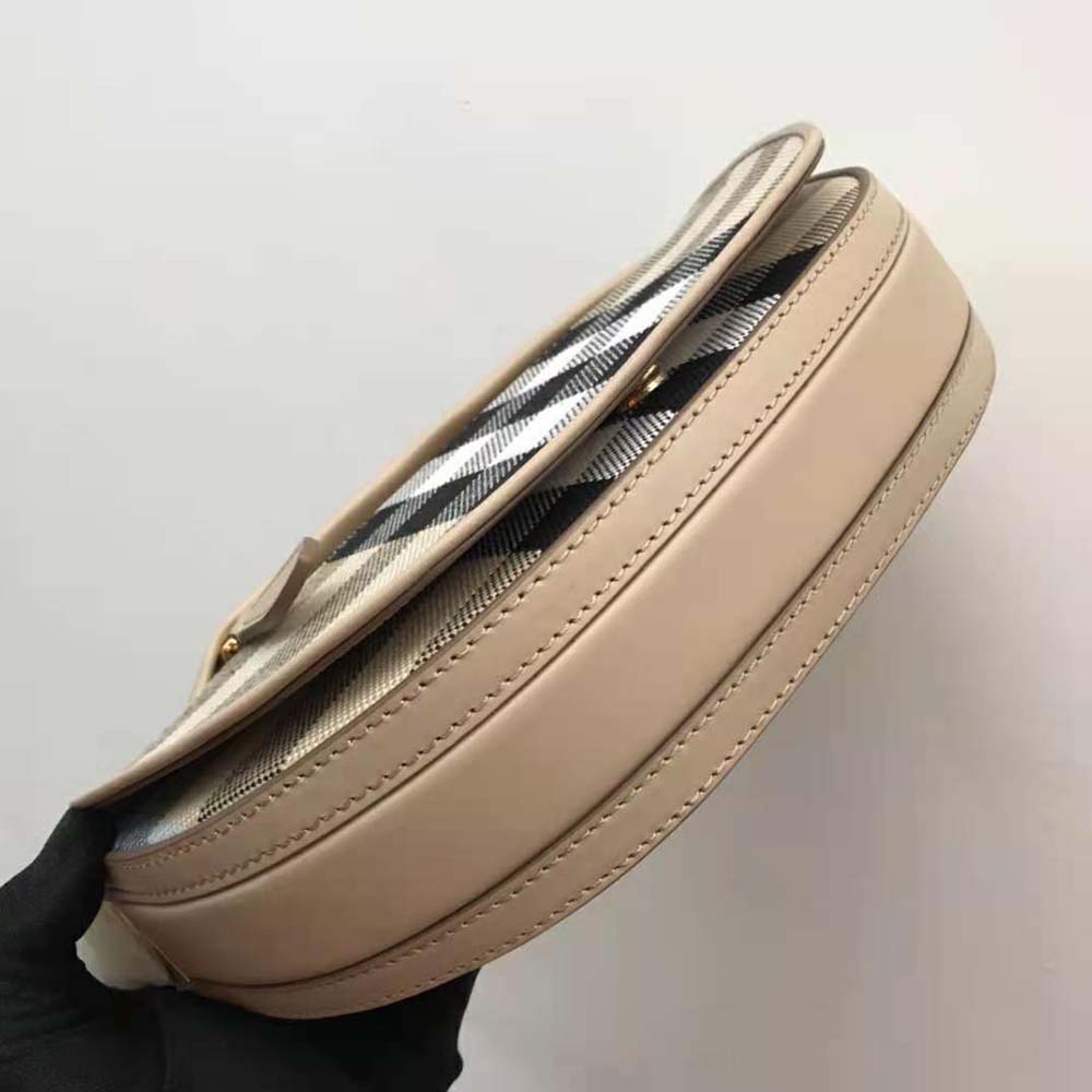 Burberry Women Small Check Canvas and Leather Olympia Bag - image 7