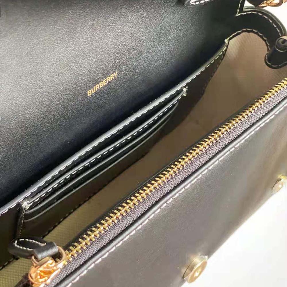 Burberry Women Small Horseferry Leather Crossbody Bag-Black - image 9
