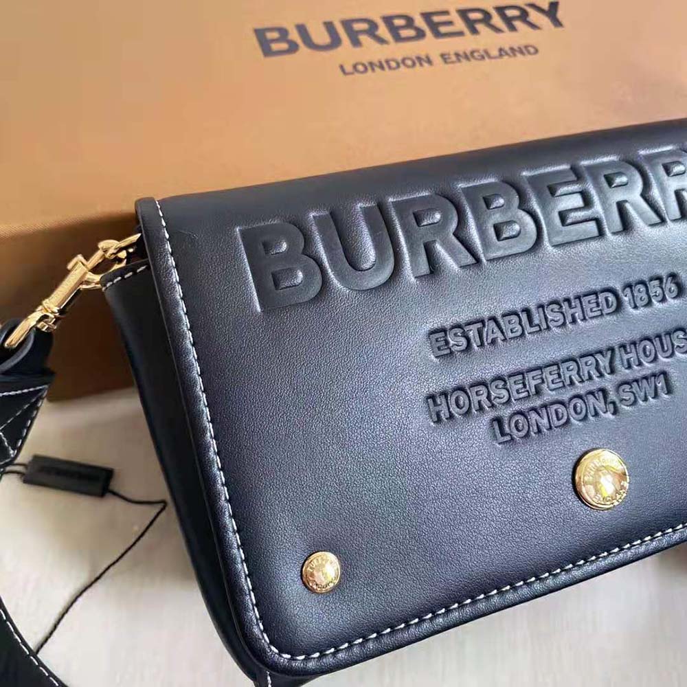 Burberry Women Small Horseferry Leather Crossbody Bag-Black - image 10