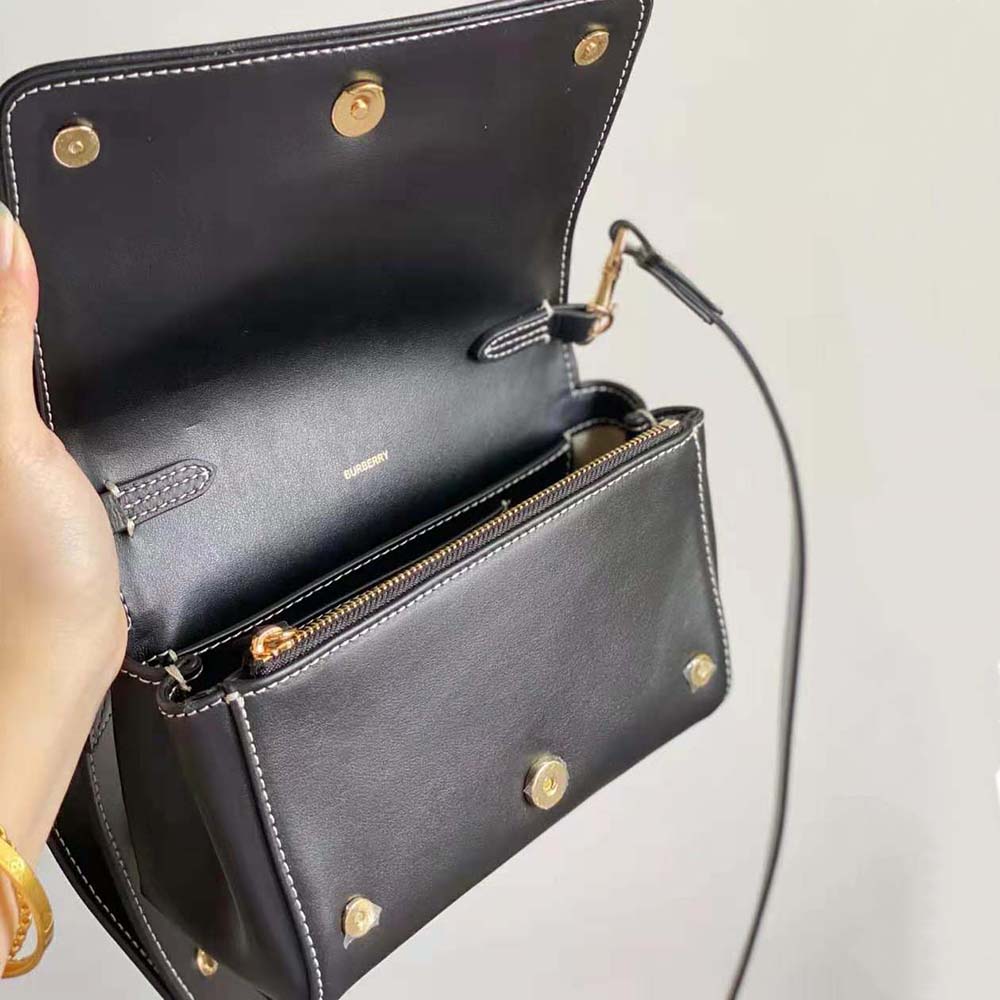 Burberry Women Small Horseferry Leather Crossbody Bag-Black - image 8