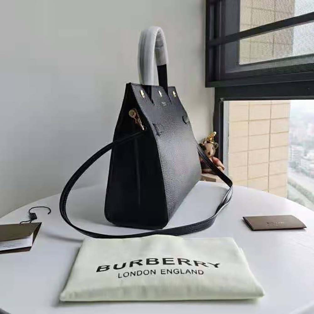 Burberry Women Small Leather Title Bag-Black - image 4