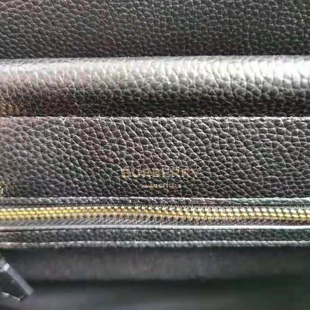 Burberry Women Small Leather Title Bag-Black - image 8