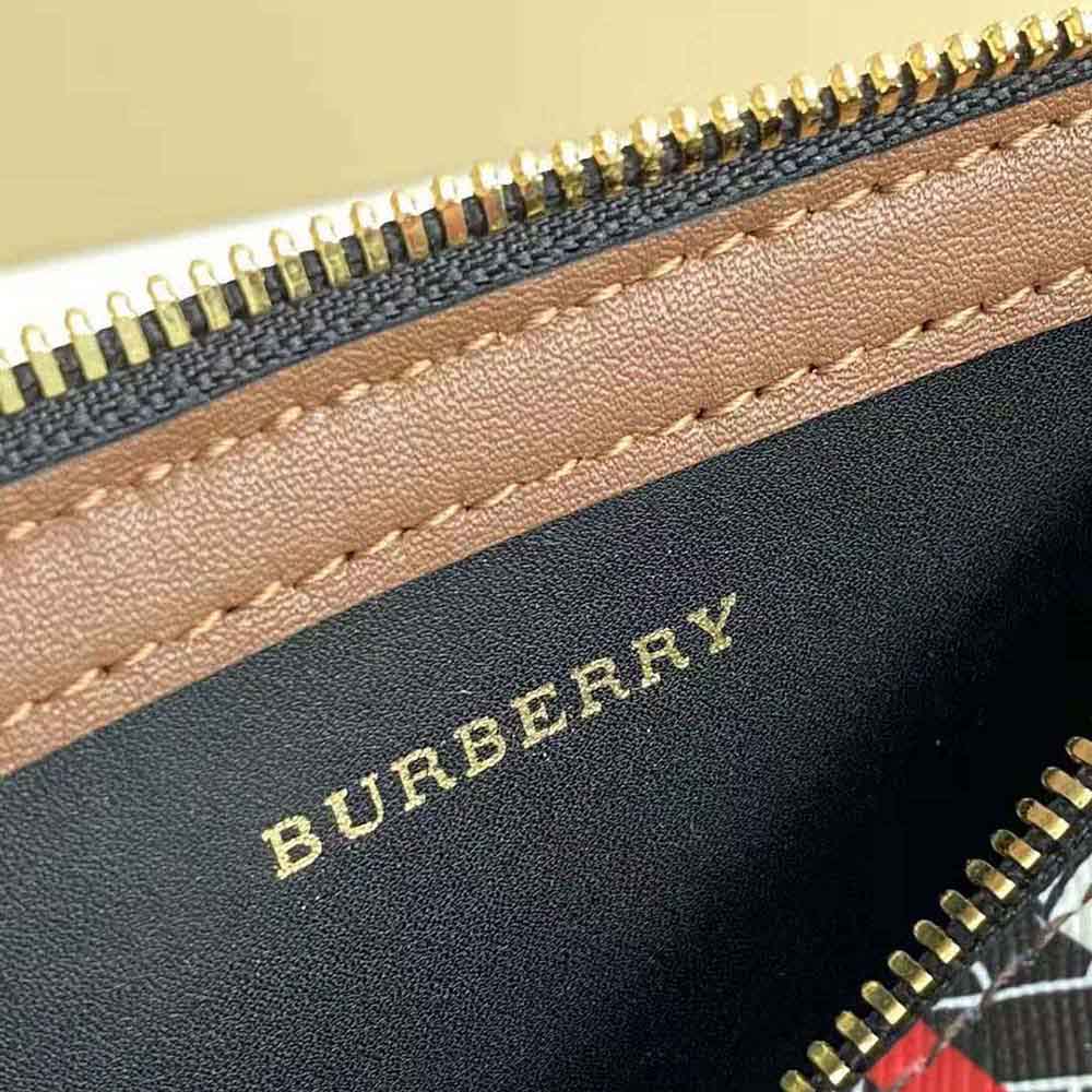 Burberry Women The Monogram Stripe E-canvas and Leather Barrel Bag - image 10