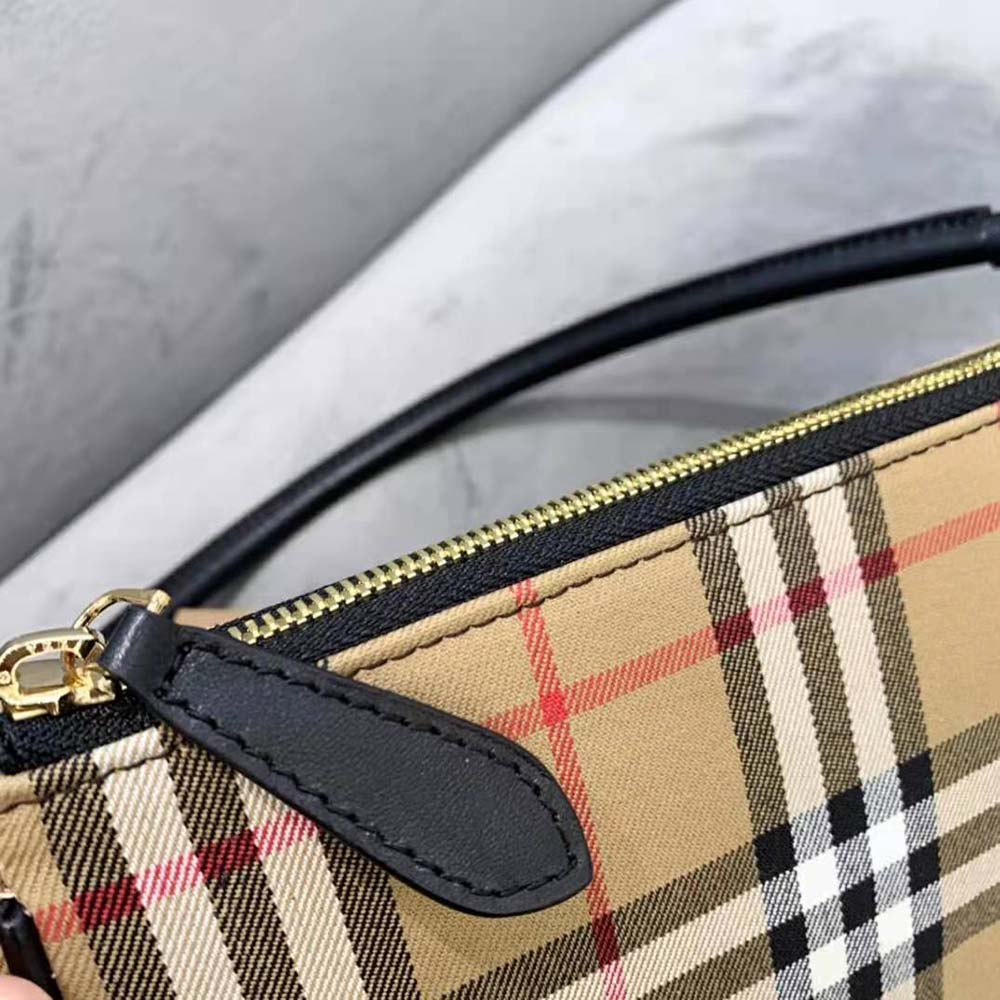 Burberry Women Vintage Check Cotton Olympia Pouch-Brown - image 5