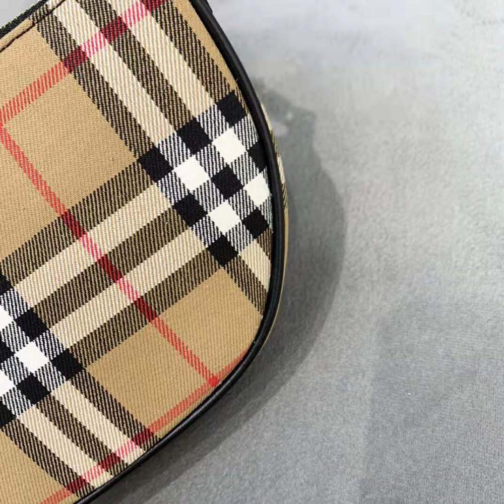 Burberry Women Vintage Check Cotton Olympia Pouch-Brown - image 6