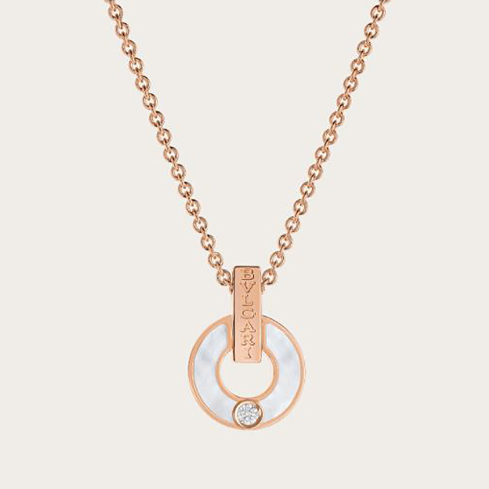 Close-up of Bvlgari Bvlgari Necklace Circular Motif showing openwork gold detail