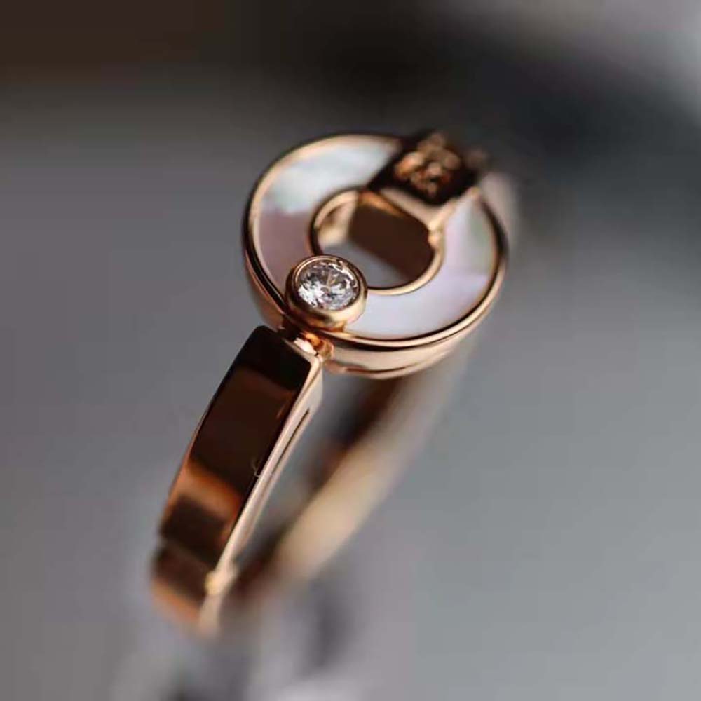 Bvlgari Women Openwork 18 KT Rose Gold Ring - image 9
