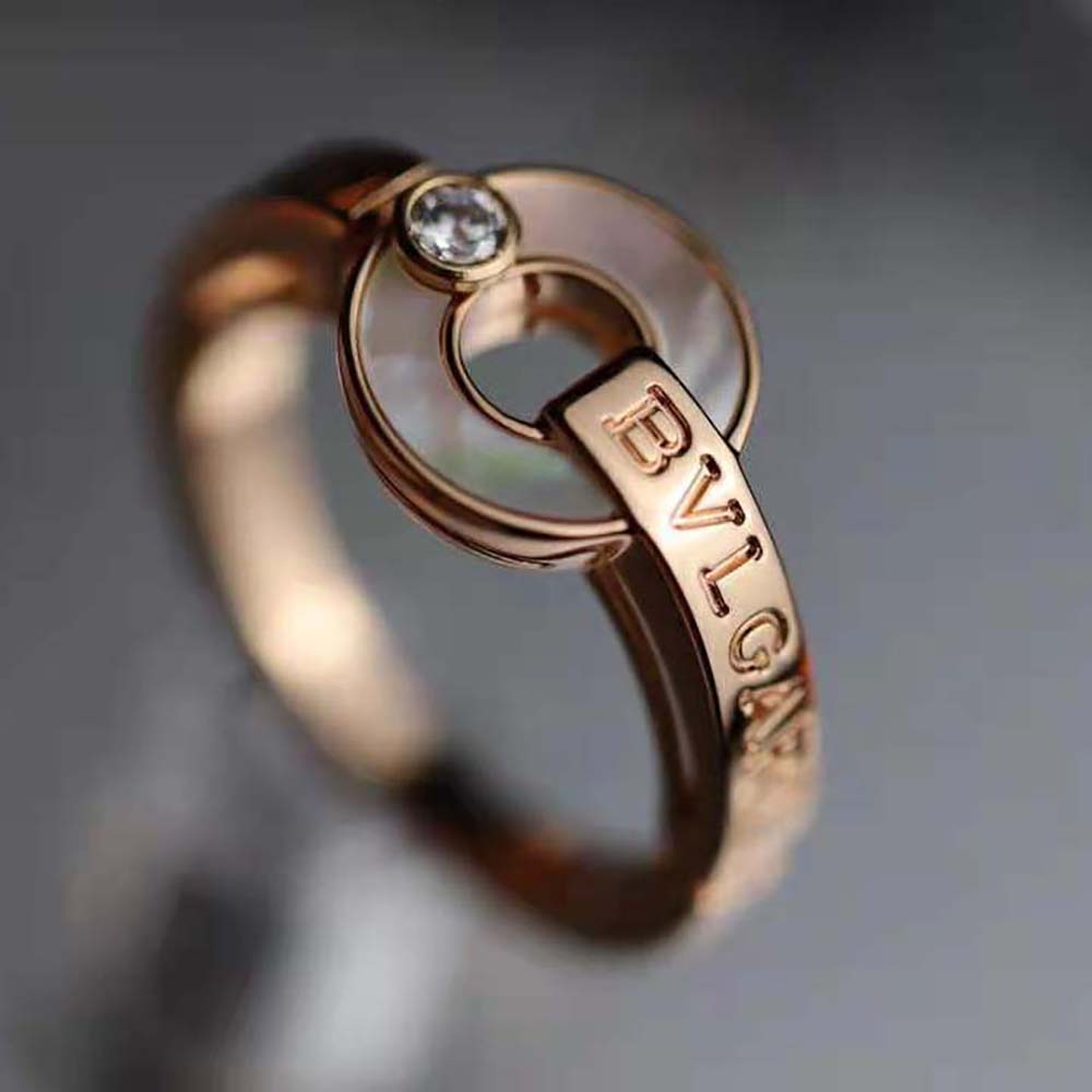 Bvlgari Women Openwork 18 KT Rose Gold Ring - image 8