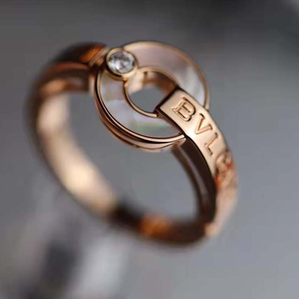 Bvlgari Women Openwork 18 KT Rose Gold Ring - image 7