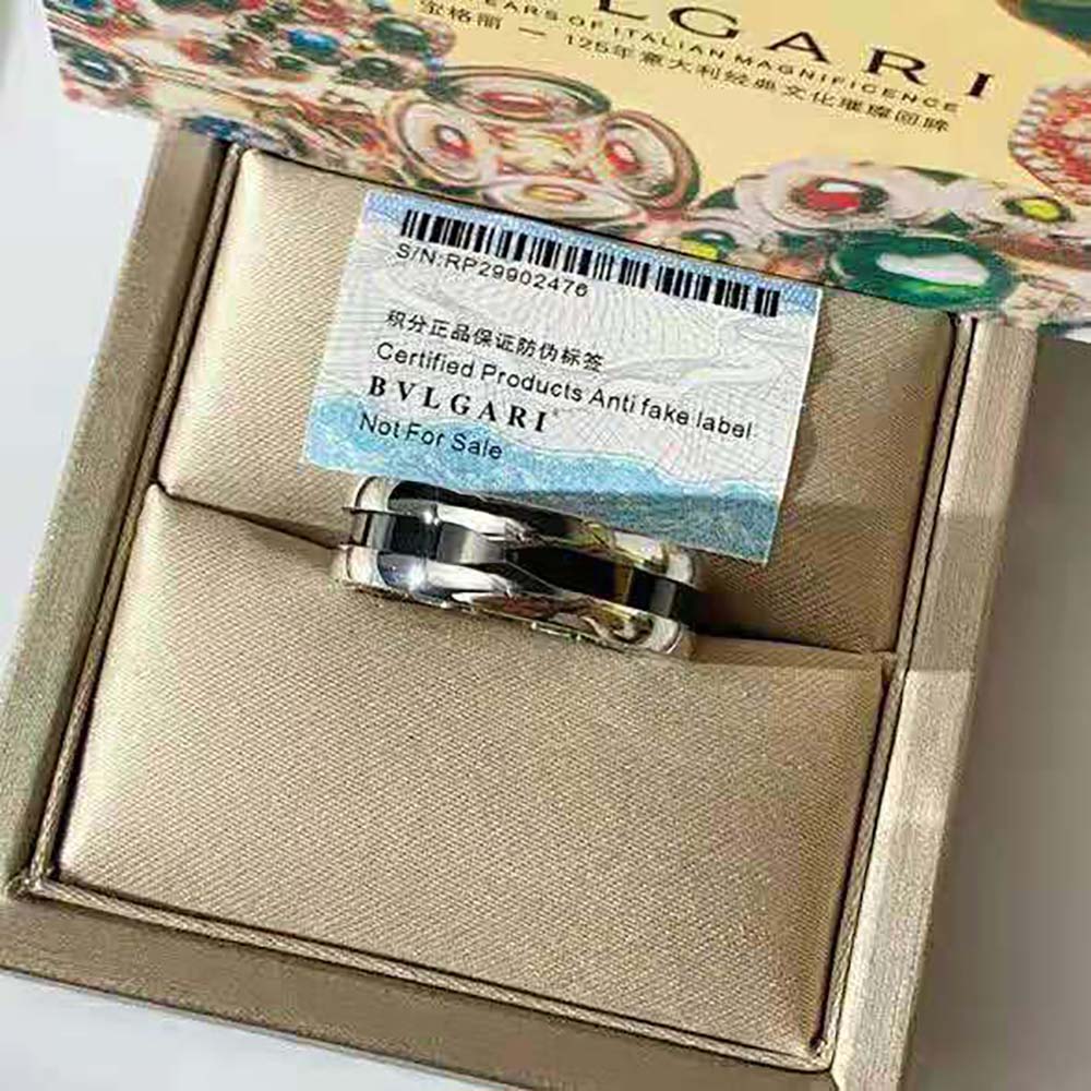 Bvlgari Women Save the Children One-band Sterling Silver Ring with Black Ceramic - image 8