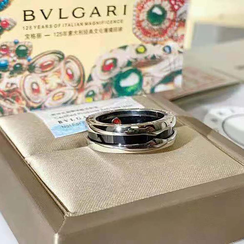 Bvlgari Women Save the Children One-band Sterling Silver Ring with Black Ceramic - image 7