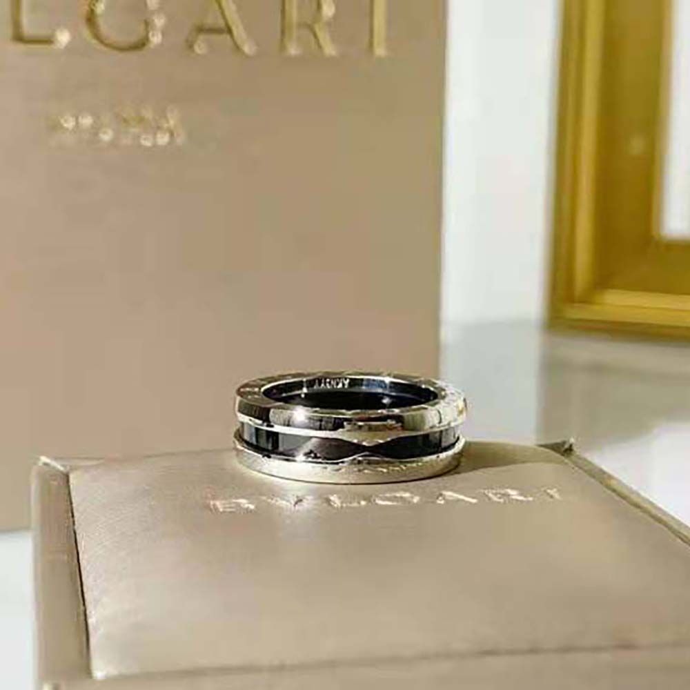 Bvlgari Women Save the Children One-band Sterling Silver Ring with Black Ceramic - image 6