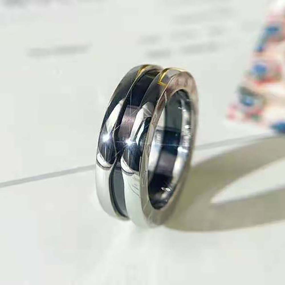 Bvlgari Women Save the Children One-band Sterling Silver Ring with Black Ceramic - image 5