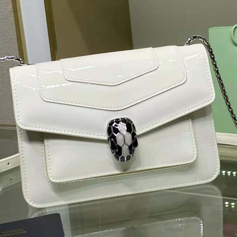 Bvlgari Women Serpenti Forever Crossbody Bag in Calf Leather-White - image 6