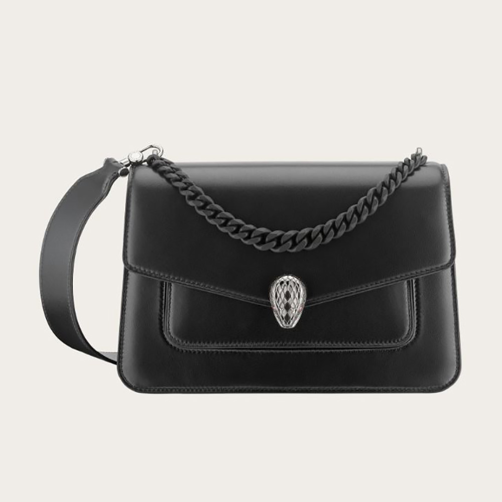 Bvlgari Women Serpenti Forever Crossbody Bag in Nappa Leather-Black