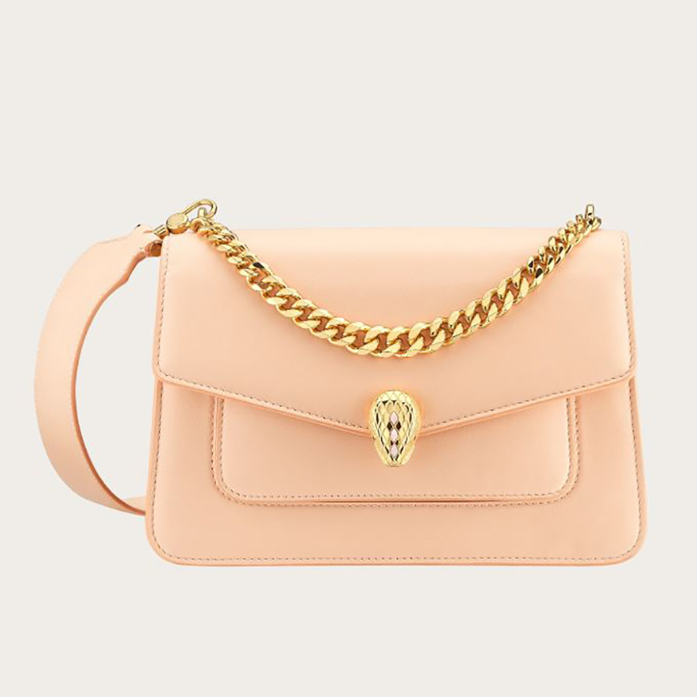 Bvlgari Women Serpenti Forever Crossbody Bag in Nappa Leather-Sandy