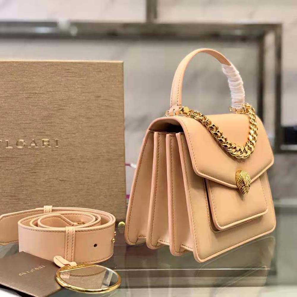 Bvlgari Women Serpenti Forever Top Handle Bag in Nappa Leather-Pink - image 5