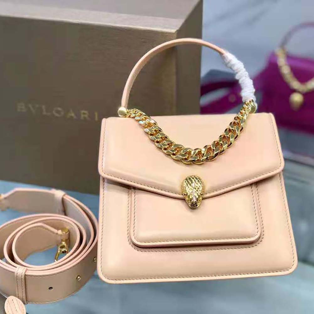 Bvlgari Women Serpenti Forever Top Handle Bag in Nappa Leather-Pink - image 4