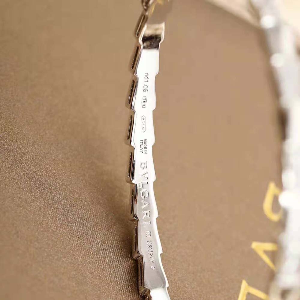 Bvlgari Women Serpenti Viper 18 KT White Gold Bracelet Set with Demi Pave Diamonds - image 6
