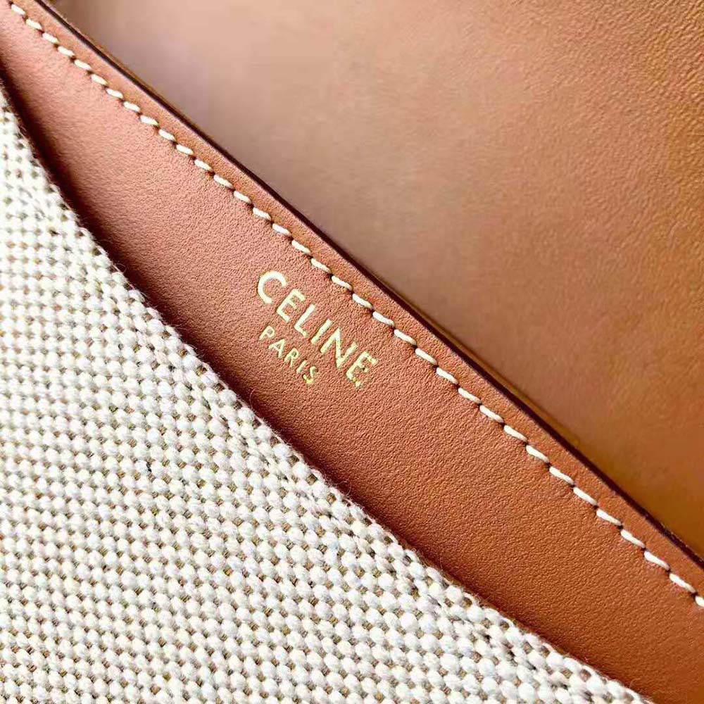 Celine Women Besace 16 in Textile and Natural Calfskin - image 8