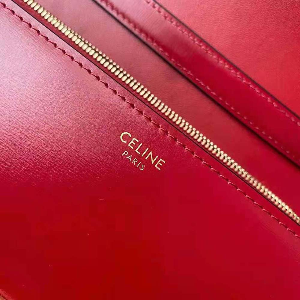 Celine Women Medium Classic Bag in Box Calfskin-Red - image 10