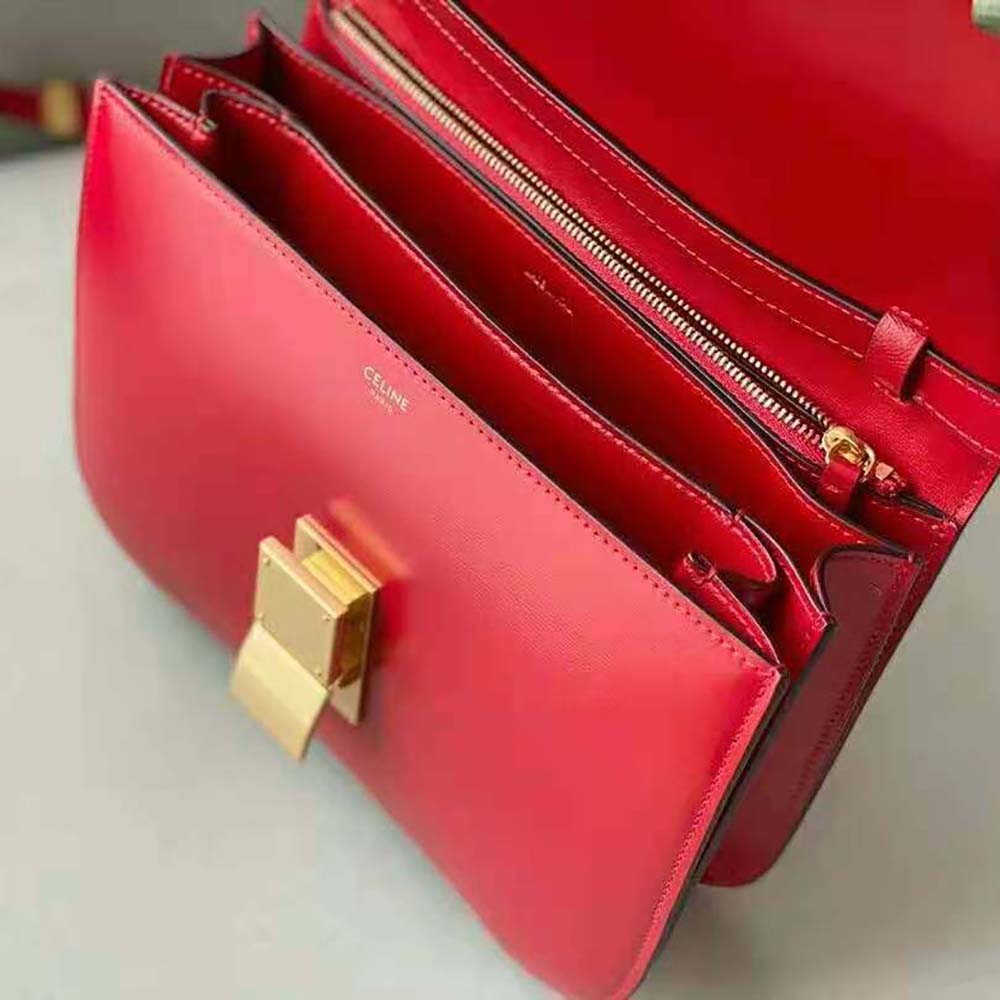 Celine Women Medium Classic Bag in Box Calfskin-Red - image 7