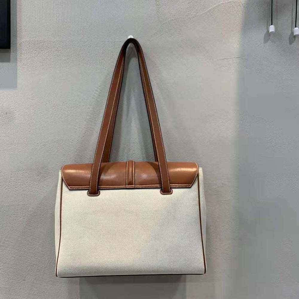 Side profile showing silhouette and shoulder strap of Celine Women Medium Soft 16 Bag