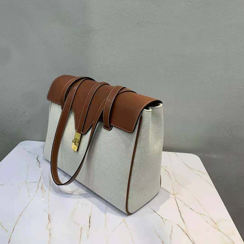 Celine Women Medium Soft 16 Bag in Textile and Calfskin - image 6