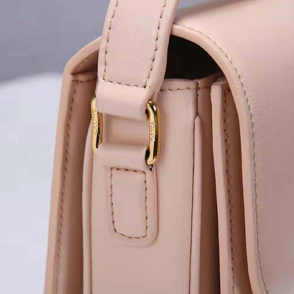 Celine Women Medium Triomphe Bag in Shiny Calfskin-Sandy - image 7