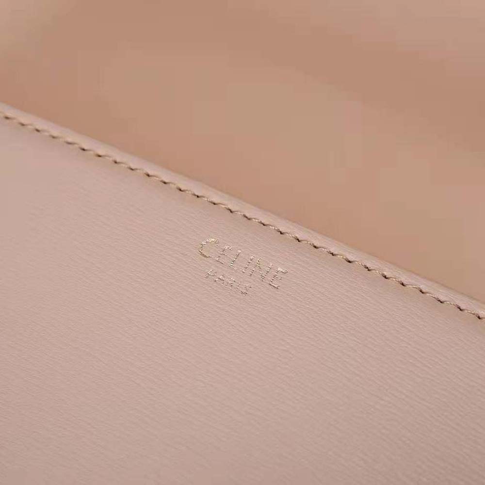Celine Women Medium Triomphe Bag in Shiny Calfskin-Sandy - image 9