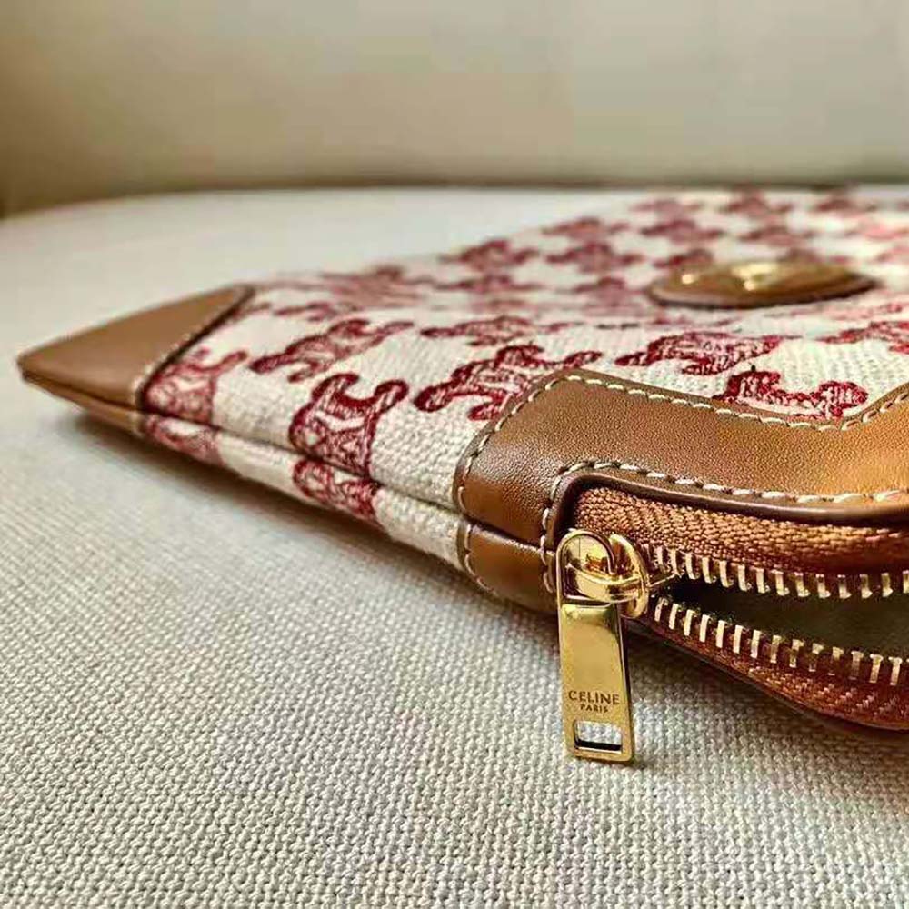 Celine Women Small Pouch in Textile with Triomphe Embroidery - image 6