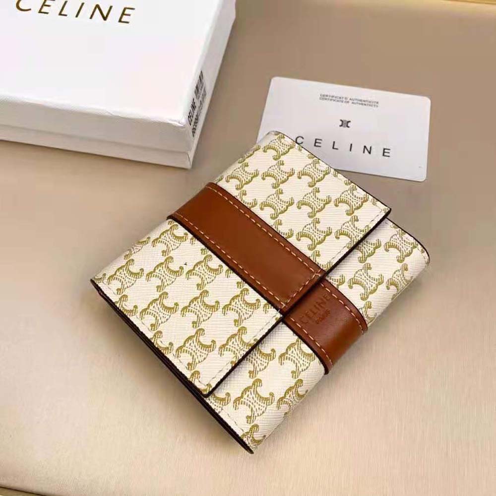 Interior card slots and compartments of Celine Women Small Trifold Wallet