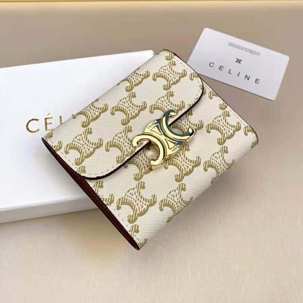 Celine Women Small Triomphe Wallet in Triomphe Canvas - image 4