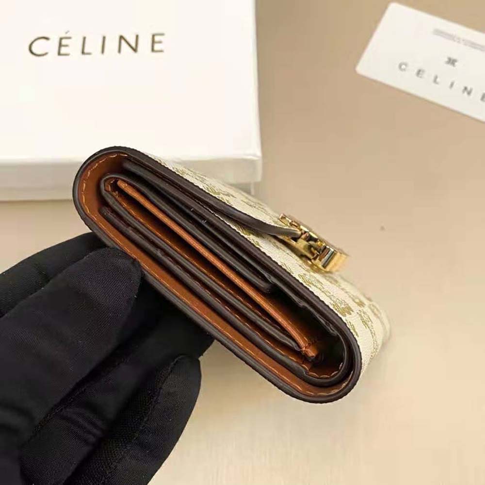 Celine Women Small Triomphe Wallet in Triomphe Canvas - image 8