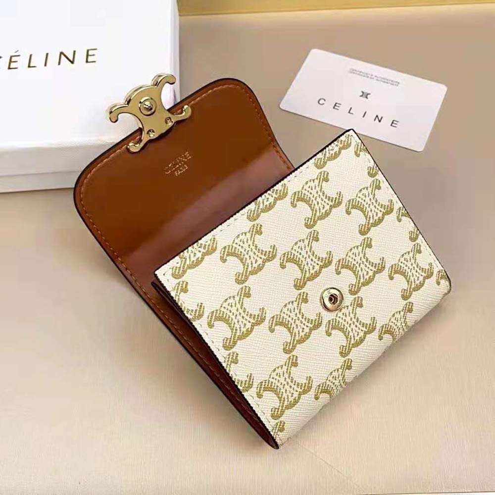 Celine Women Small Triomphe Wallet in Triomphe Canvas - image 6